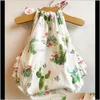 Jumpsuitsrompers Baby Kids Maternity Drop Delivery 2021 Baby Girls Rompers Backless Cake Bandage Bow Elastic Mermaid Arrow Tent Cactus Printe