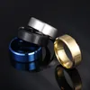 Simple Mens Rvs Ringen Maat 6-13 Matte Finish Finger Ring Blue Black Titanium Sieraden Groothandel