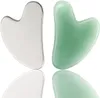 Jade Gua Sha تدليك أداة الوجه العناية بالوجه مدلك مجموعات الحجر الطبيعي والفولاذ المقاوم للصدأ غاشا الوجه الجسم سبا الوخز بالإبر العلاج الزناد نقطة العلاج