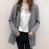 H.SA Autumn Winter Women Sweater Cardigans Single Breasted Long Sleeve Black Jumpers Knit Jacket Beige 210417