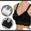 Bras Summer Women Soft Tank Tops Sexy Vneck Lace Floral Crochet Padded Cotton Vest Casual Camisole Unpadded Bra Qngm9 Kqwg8