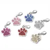 Belles étiquettes de chien personnalisées gravées chien Pet ID nom collier étiquette pendentif accessoires pour animaux de compagnie patte paillettes personnalisé collier de chien étiquette DAR48