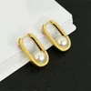 Boucles d'oreilles pour dames bijoux femmes ellipse oreilles oreilles de concepteur boucle d'oreille perle dame doré lettre mode luxe habitabilité
