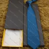 Corbata de seda con letras para hombre, diseño de moda tejida para fiesta de Jacquard pequeño con caja L889237u