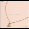 Chokers pingentes j￳ias2021 Ins Gold Chain Heart Crescent Moon Star Minimalismo