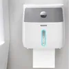 Soporte de papel higiénico resistente al agua bandeja montada en la pared tubo de rollo caja de almacenamiento estante de pañuelos producto de baño 210720