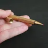 Hexagonal Handmade pure brass Metal gel Bamboo copper pen creative gift school office stationery 210330