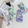 Leaf Flower Phone Cases For Samsung S21 S20 FE S10 S9 S8 Plus A52 A72 A51 A71 Note 20 10 Flexible Folded Stand Soft Cover