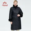 Astrid Winter Damenmantel, lang, warm, Parka, karierte Jacke mit Kapuze aus Kaninchenfell, große Größen, Damenbekleidung FR-2040 211013