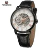 Watch Rose Gold Color Hands And Antique Roman Numbers Genuine Leather Strap Relojes FORSINING Men Wristwatch /FSG8099M3B1 Wristwatches