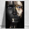 Anime Decor Wall Art Black and Gold Woman Oil Painting on Canvas Art Posters Prints Scandinavian Picture for Living Room259z