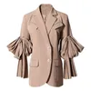 [EVQ] Элегантный модный дизайн дамской одежды Осень Корейский Chic Pliated Khaki Coats Современная леди Верхняя одежда Куртка 211109
