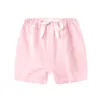 MudkingDom Kleine Jongens Zomer Shorts Elastische Taille Katoen Casual Effen Kleur Kinderen Licht 210615