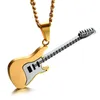 Pendanthalsband Kurshuni Trendy Guitar Necklace 24inch Chain rostfritt stål Punk Rock Music Fine Party Jewelry Year Present till MA2438