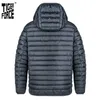TIGER FORCE Spring Jacket Men High Quality Solid Men's Hooded Puffer Coat Casual Fashion Outerwear Clothes 50402 210910
