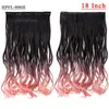 Wigs Synthetic Wigs 18'' Ombre Color 5 Clips In Hair Dark Roots Wavy Hairpieces For Girls Kids Women High Temperature Fiber