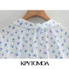 女性のシックなファッションベルト花柄プリントのMidi Shirt Dressヴィンテージ3四半期の袖のボタンアップ女性のドレス210416