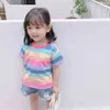Детские футболки Rainbow Shreamped Girl футболка летняя футболка детская одежда для девочек 210412