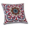 Sofa Cover Floral Embroidery Ethnic Woolen Canvas Embroidered Cushion Pillow 211207