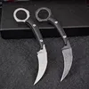 Фиксированный лезвие karambit нож D2 белый / черный каменный лезвие мытья полный тан G10 ручка когтя ножи с кидекс