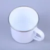 300ml Süblimasyon Emaye Kupa Emaye Tumblers Kolu Boş Süblime Kahve Kupaları Kırılmaz Kupası DIY Baskı JJA206 Deniz Nakliye