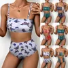 Kvinnors badkläder Fashion Womens Printing Bikini Push-Up Pad Swimsuit Beachwear Set Bikinis 2021 Mujer