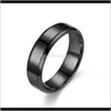 Anéis de cluster jóias entrega entrega 2021 6m anel de placa liso de aço inoxidável, anel dos homens com design de nome KQMOO