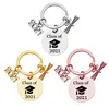 2021 Stainless Steel Keychain Pendant Class Of Graduation Season Buckle Plus Scroll Opening Ceremony Gift Key Ring 30MM Wholesale
