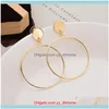 JewelryJery Geometric Double Circle Round Stud Örhängen Kvinnor Lucky Number 8 Shape Hollow Big Hoop Earring Hie Drop Leverans 2021 R4JNK