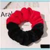 Pony Tails Holder Jewelry Fashion Double Color Women Scrunchies Ties Rope Soft Veet Elastic Hair Bands Aessories Ponytail Ornament Headwear