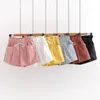 Verão Coreano Broto Doce Bud Multi-Color Elastic High-Cintura Casual Shorts Femininos Femininos Ajustes Loose-Fit Grande Lenha 210420
