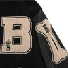 Men's Jackets Men's 2022 Hip Hop Streetwear Baseball Jacket Coat Letter B Bone Embroidery Stand-up Collar Japanese Bomber College
