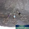 3 st/set Pagan Wicca Beads Pentagram Häxa Pentacle Halsband Wiccan Pendel Smycken För Kvinnor Party Present Fabriksprisexpert design Kvalitet Senaste Stil Original