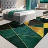 Tapetes Luxo Tapete Escuro Verde Ouro Geométrico Piso Tapete Sala de estar Quarto Tamanho Grande Porta Pelúcia Impressão antiderrapante Banheiro Rug