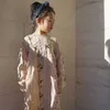 Малыш девушка с длинным рукавом платье для весенних красивых вышивка платья APO Винтажный стиль дизайн бренда мода Clohthees 210619