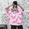 Rosa bat grafisk tee punk skjorta gotisk överdimensionerad t streetwear sommar goth kläder överdimensionera tshirt mode topp 2106238048710