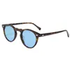 Mode retro-vintage runda polariserade-blå solglasögon UV400 unisex kvalitet design ITALIEN importerad kristall planka fälg lätt 45-23-150 skyddsglasögon fullt sätt