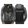 Herren Hoodies Sweatshirts SpaceX Space X Logo 2021 Herbst- und Winter-Mode-Jacken Baumwolle gepolsterte Verdickung Halten Sie warme lässige Mäntel mit Kapuze