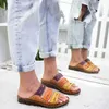 Kvinnor Sandaler 2021 Sommar kilslip på skor Kvinnor Tjockbotten Slippor Rom Retro Open Toe Slides Beach Dropshipping Y0721