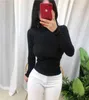 Turtleneck Korea T-shirt Primavera Sólida Sexy Slim Fit Tee Mulheres Casual Manga Longa Camiseta Tops Meninas Femininas T Shirt 210423