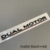 Dual Motor understrukna bokstäver Emblem för Tesla Model 3 X S Car Styling High Performance Trunk Badge Sticker Chrome Black Red9349808