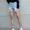 Vintage Ripped Jeans Shorts Kvinnor Sommarstrand Denim Trouser Plus High Waist Hollow Sexig Kort Jeans Talle Alto Vliegenverjager 210601