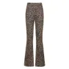 Y2K Pants Animal Leopard Flare Skinny Pant E Girl Trousers Women Two-layers Mesh Aesthetic Female Sweatpants Lady Bottoms Summer Q0801