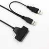 USB 2.0 ila SATA 7 Plus 15 pin 22 pin adaptör kablosu 2,5 inç sabit disk sürücüsü HDD DUAL