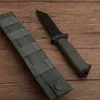 Cuchillo recto de supervivencia al aire libre de alta calidad 12C27 Tanto Point Black Blade Full Tang FRN Mango para acampar Senderismo Cuchillos de rescate con Kydex