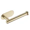 Adhesive Brushed Gold Toilet Paper Towel Holder Wall Stainless Steel Bathroom Accessories Matte Black Dispenser 210720