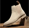 Elegante Chelsea Boots Leren Heren Paar Schoenen Maat 47 Slip-on Jurk Formele Laarzen Model Modeshow