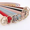 Belts Female Leather Belt Round Metal Pin Buckle Circle Brand Fashion Punk O Ring For Ladies Design Accessaries