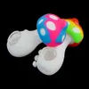 Silicone Smoking Pipe Tobacco Hand Spoon Pipes 4.3" Oil Dab Rig with Glass Bowl mushroom