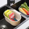 Storage Baskets Hanging Sink Basket Multifunctional Drain Shelf Plastic Rack Kitchen Supplies For Bathroom Organizer